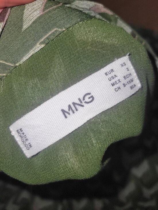 Geometric Green Midi Dress – Mango, Size 2 - Picture 2 of 5